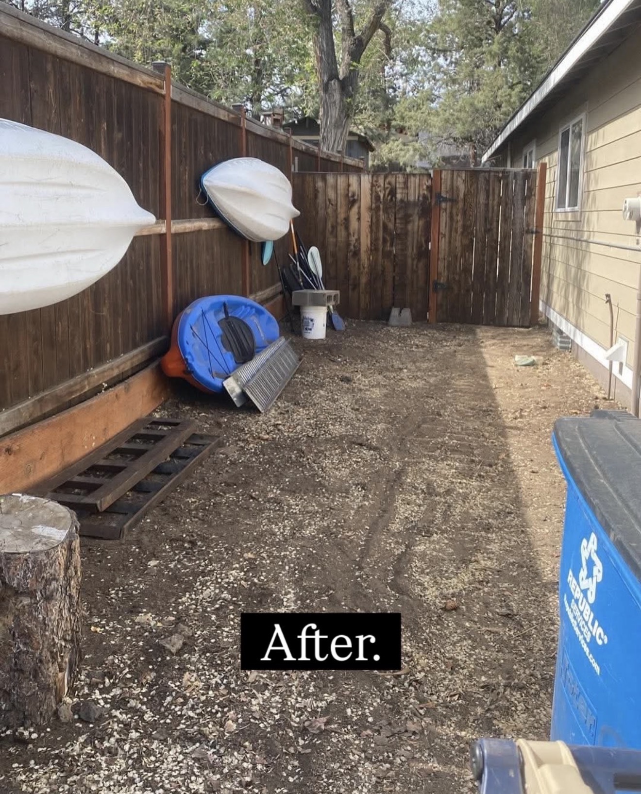 Side yard after cleanup