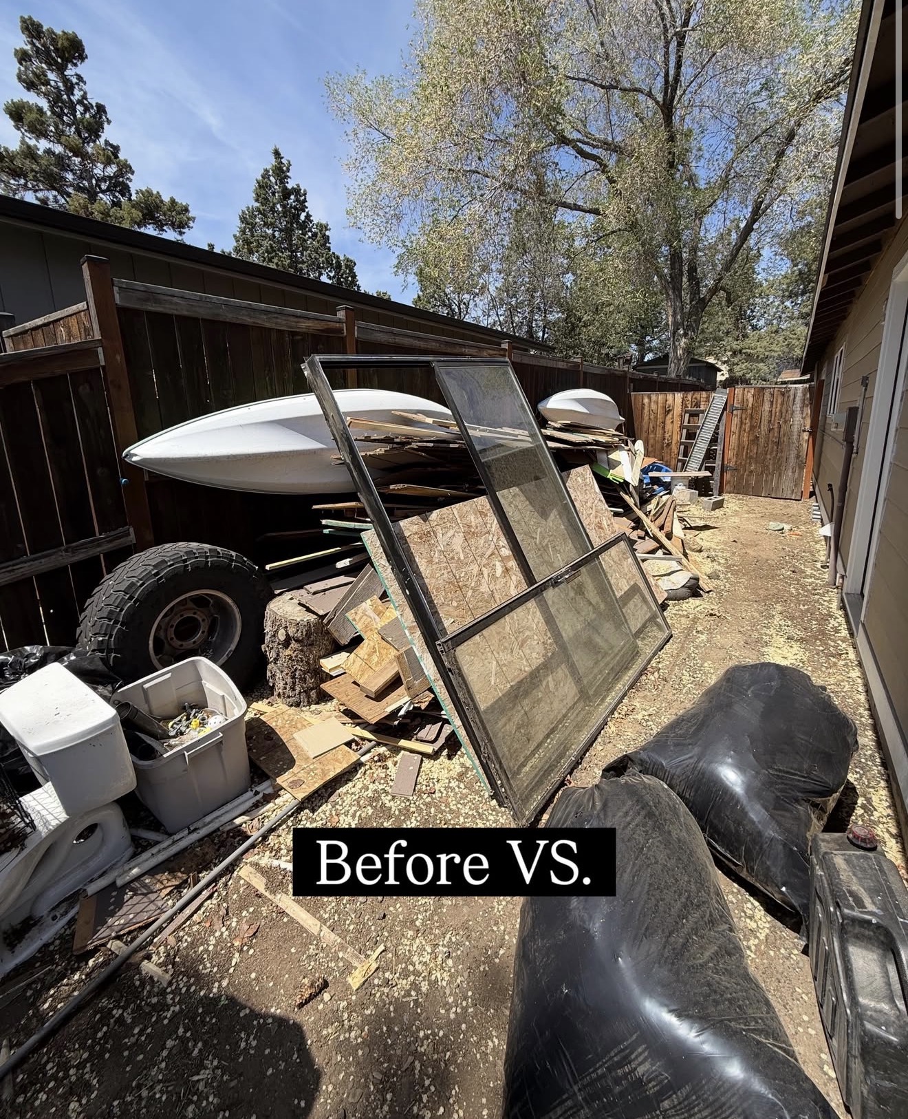 Side yard before cleanup